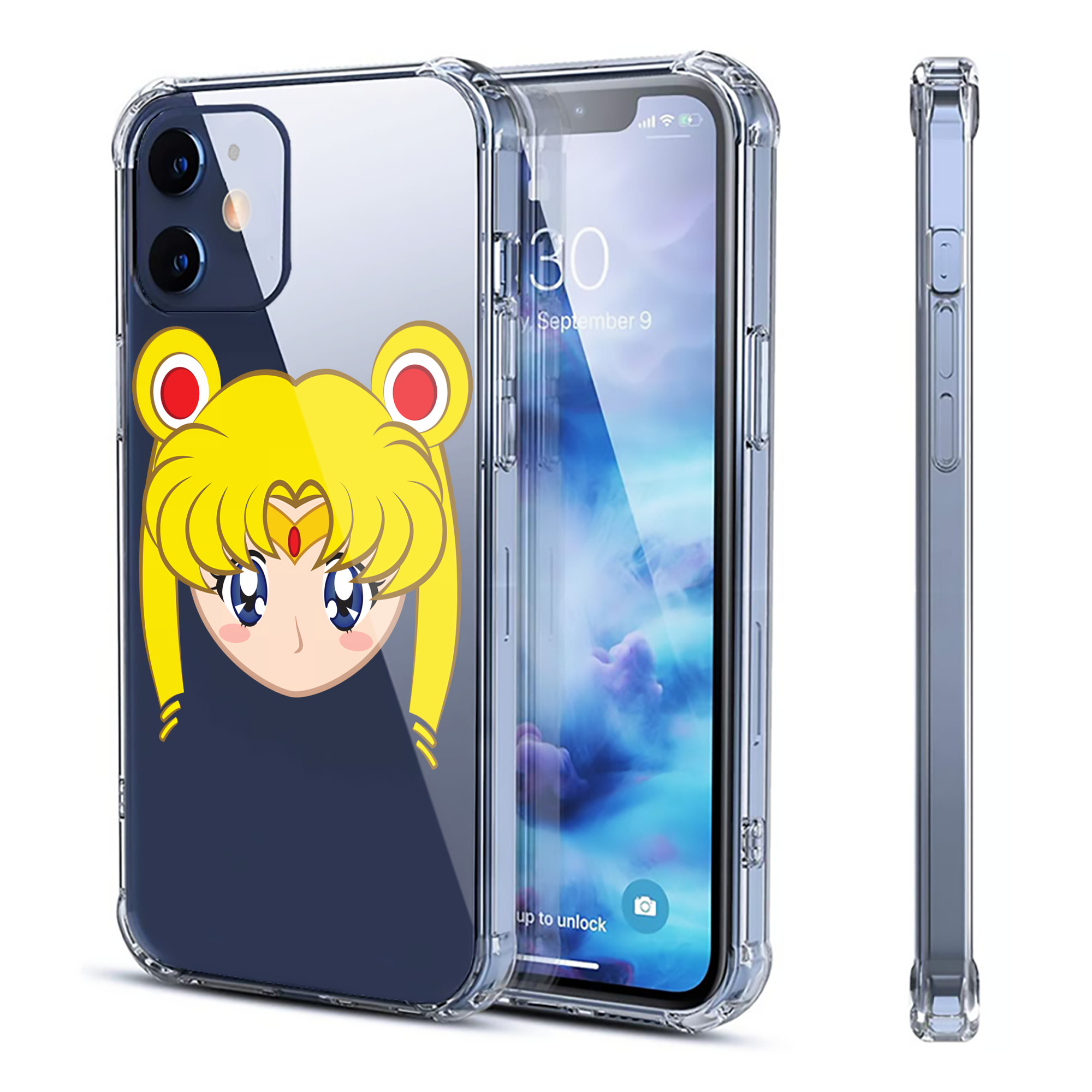 （画像用） 美少女戦士セーラームーン 月野 うさぎ つきの うさぎ Sailor Moon Tsukino Usagi 【iPhone 12シリーズ対応】透明スマホケース（クリアソフトケース）